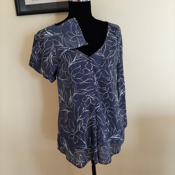 Brand New Pretty Fred David Lightweight Grey Blouse - Picture 2 of 7